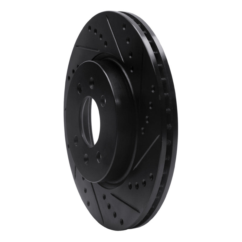 R1 Concepts R1 12-23 Hyundai Accent Front Right Drilled & Slotted Black Brake Rotor