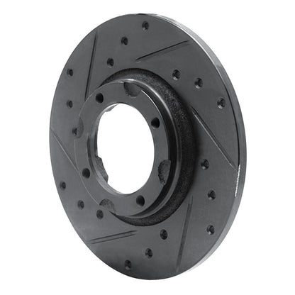 R1 Concepts R1 80-82 Toyota Tercel Front Left Drilled & Slotted Black Brake Rotor