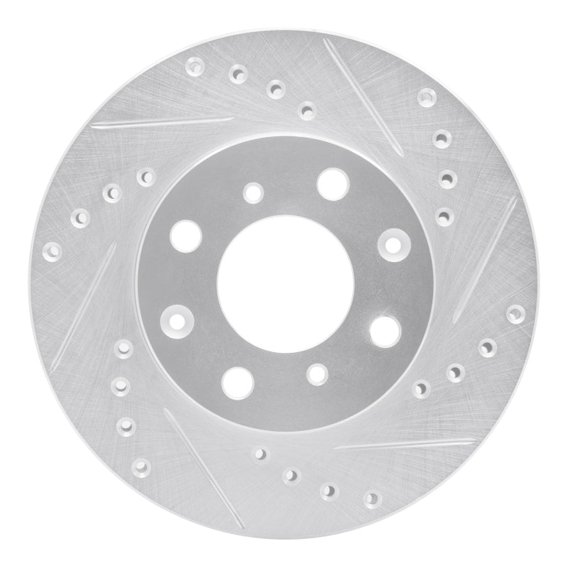 R1 Concepts R1 84-90 Honda Prelude Front Right Drilled & Slotted Silver Brake Rotor