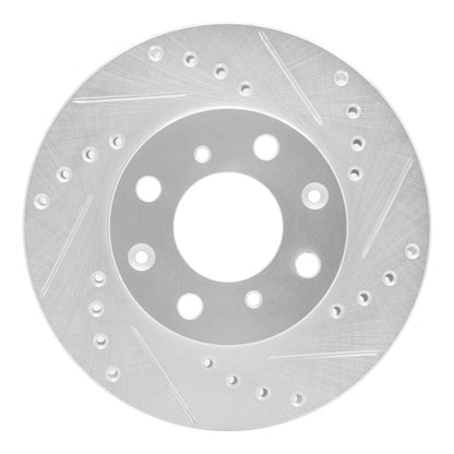 R1 Concepts R1 84-90 Honda Prelude Front Right Drilled & Slotted Silver Brake Rotor