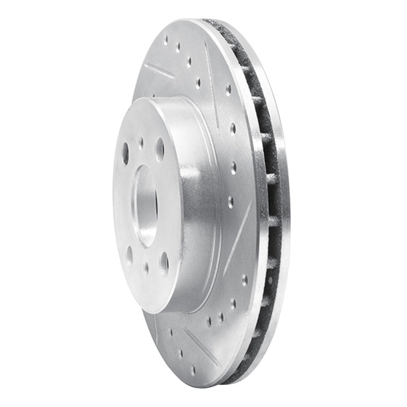 R1 Concepts R1 86-89 Toyota Celica Front Right Drilled & Slotted Silver Brake Rotor
