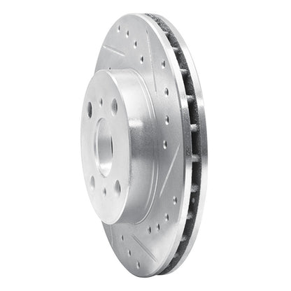 R1 Concepts R1 86-89 Toyota Celica Front Right Drilled & Slotted Silver Brake Rotor