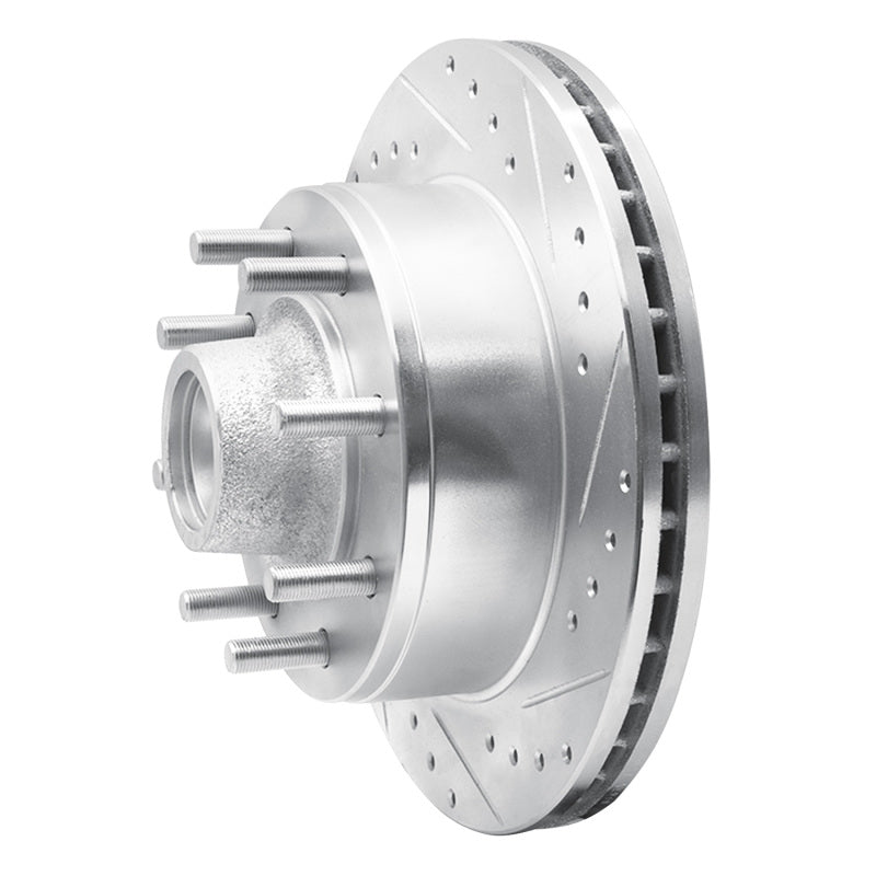R1 Concepts R1 95-04 Ford E-350 Econoline Front Right Drilled & Slotted Silver Brake Rotor