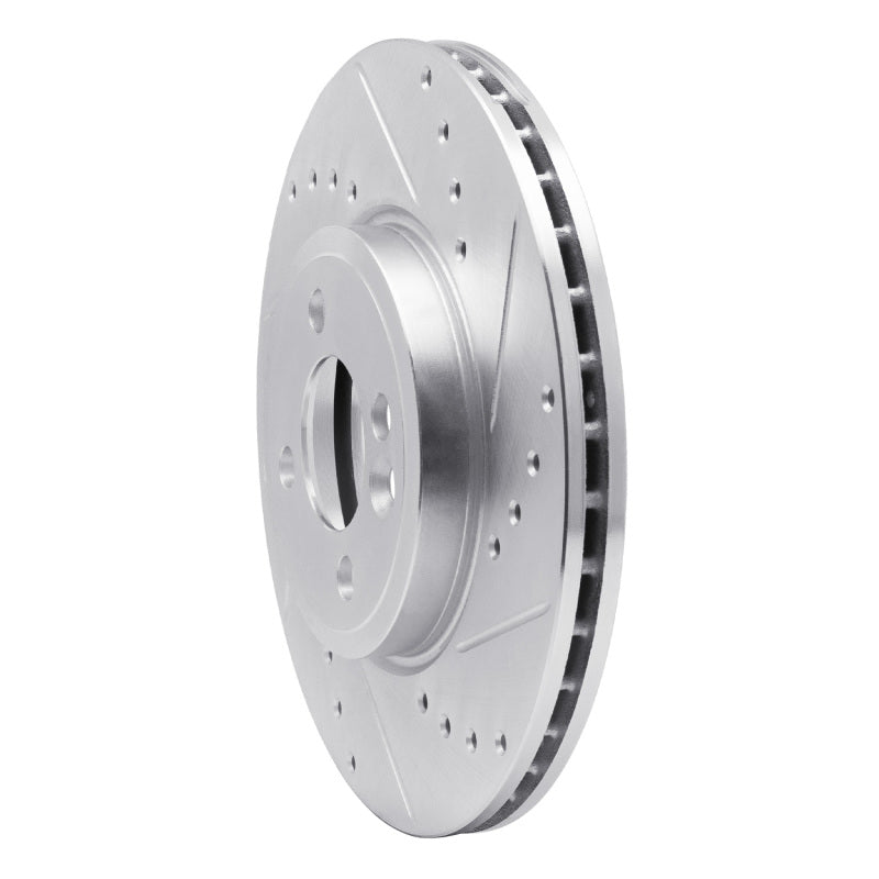 R1 Concepts R1 07-15 Mini Cooper (Excl Clubman) Front Right Drilled & Slotted Silver Brake Rotor