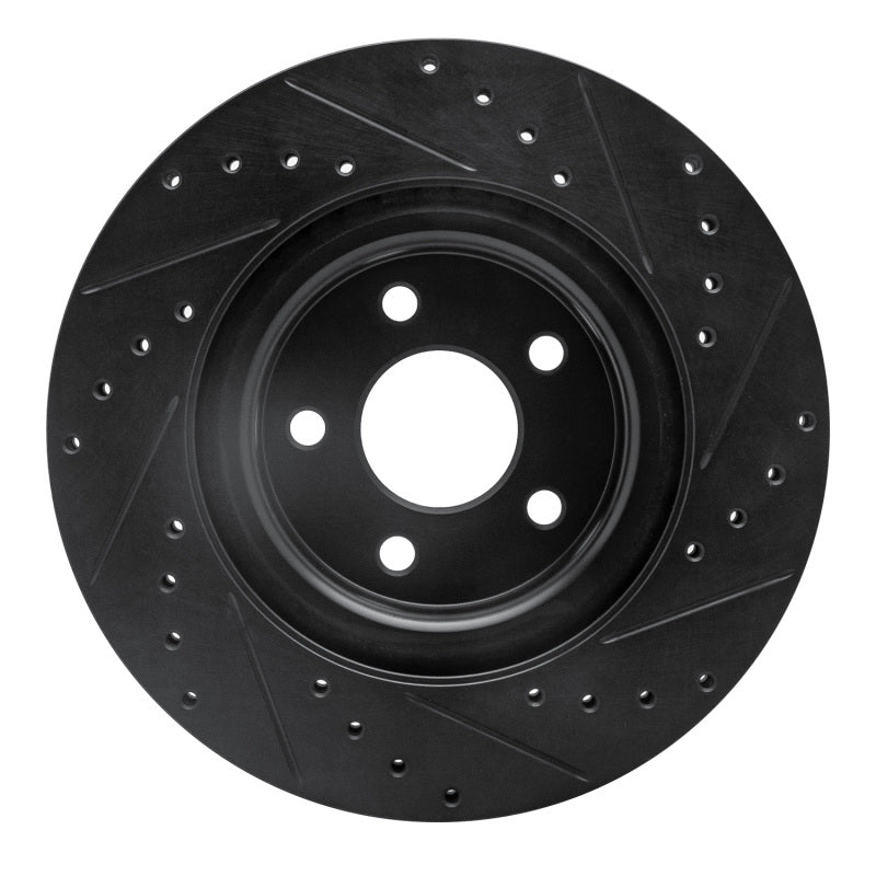 R1 Concepts R1 07-10 Chevrolet Cobalt Front Left Drilled & Slotted Black Brake Rotor