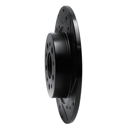 R1 Concepts R1 14-19 Fiat 500L Rear Right Drilled & Slotted Black Brake Rotor
