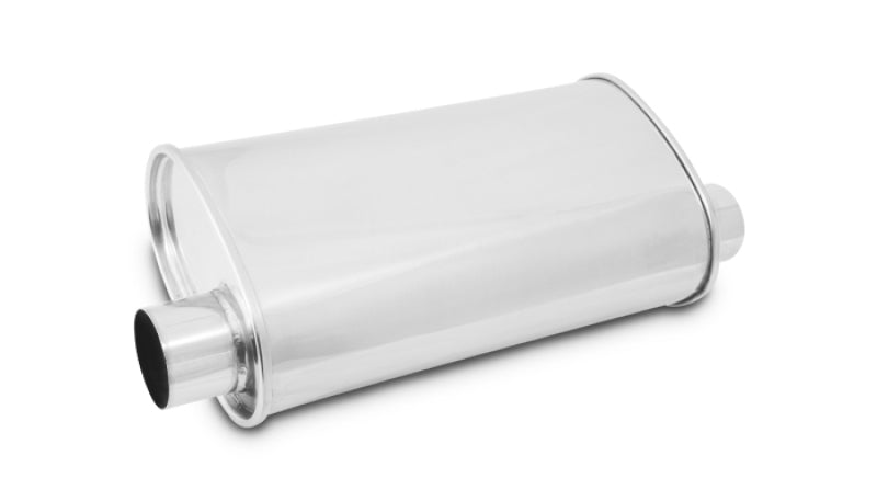 Vibrant StreetPower Oval Muffler 5in x 9in x 15in - 2.5in inlet/outlet (Offset-Offset Same Side)