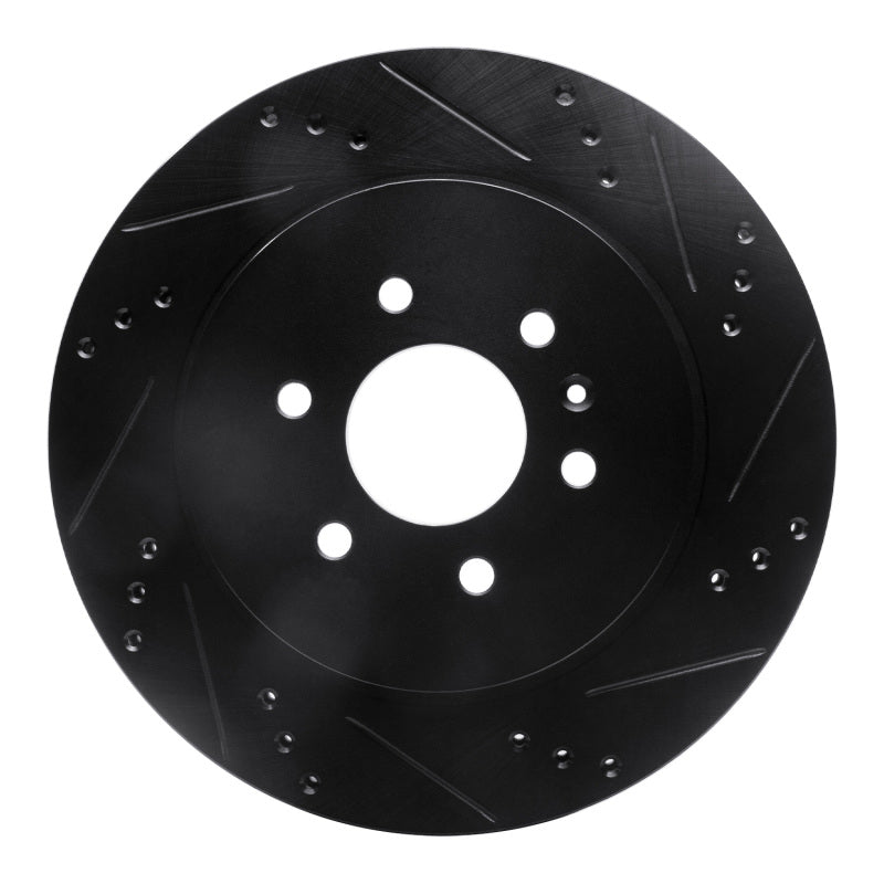 R1 Concepts R1 04-09 Cadillac SRX Rear Right Drilled & Slotted Black Brake Rotor