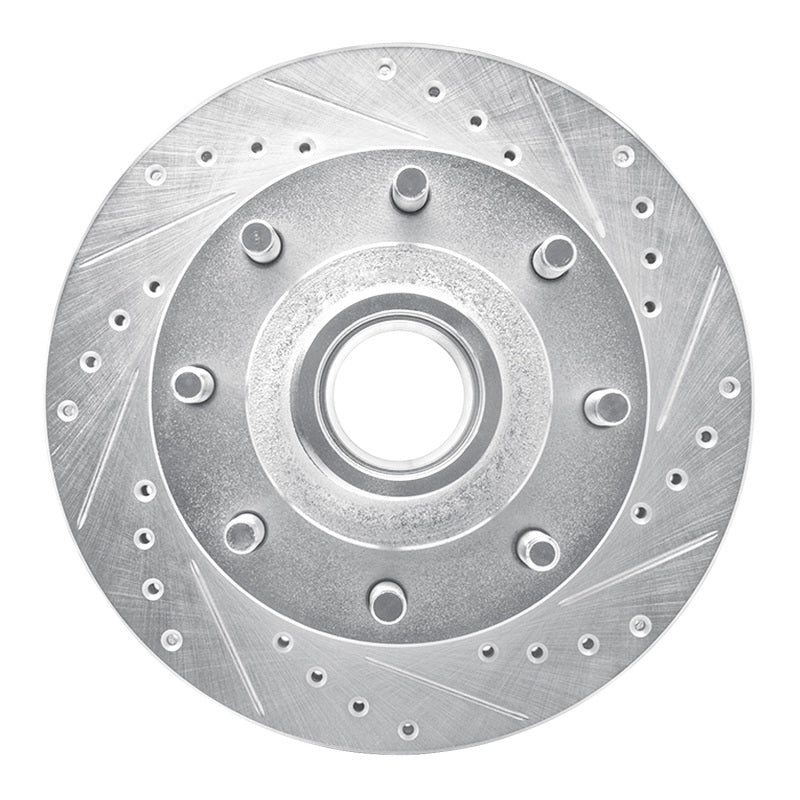 R1 Concepts R1 92-94 Ford E-250 Econoline Front Right Drilled & Slotted Silver Brake Rotor