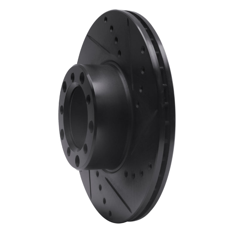 R1 Concepts R1 79-85 Mercedes-Benz 380SEL Front Right Drilled & Slotted Black Brake Rotor