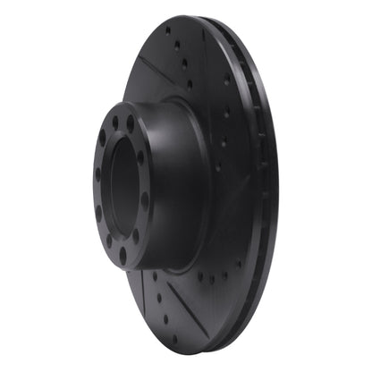 R1 Concepts R1 79-85 Mercedes-Benz 380SEL Front Right Drilled & Slotted Black Brake Rotor