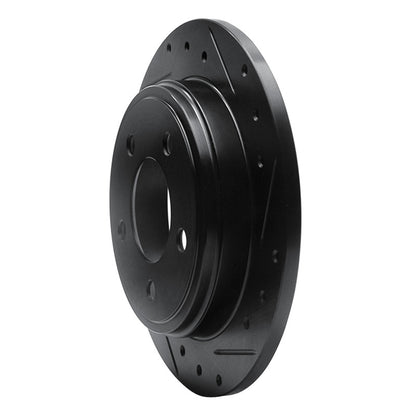 R1 Concepts R1 93-04 Chrysler LHS Rear Right Drilled & Slotted Black Brake Rotor