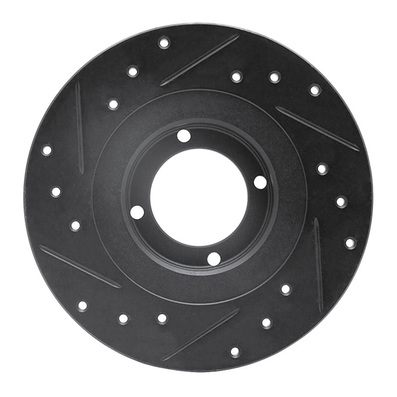 R1 Concepts R1 81-84 Toyota STARLET Front Right Drilled & Slotted Black Brake Rotor