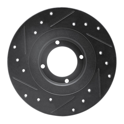 R1 Concepts R1 81-84 Toyota STARLET Front Right Drilled & Slotted Black Brake Rotor