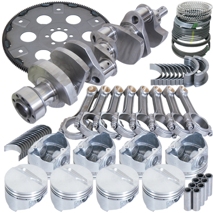 Eagle Chevy 350 1Pc 3.750in Crank 5.700in I-Beam Rods 4.000in Pistons 168 Tooth FP Balanced Assembly