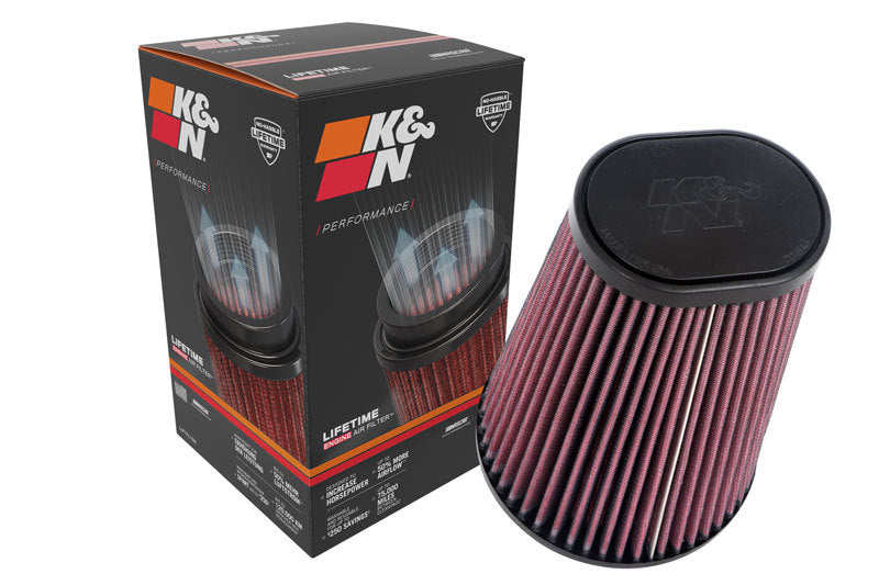 K&N Engineering K&N Universal Round Clamp-On Air Filter 4-1/2in FLG, 5-7/8in B, 3-1/4in X 4-1/2in T, 8in H