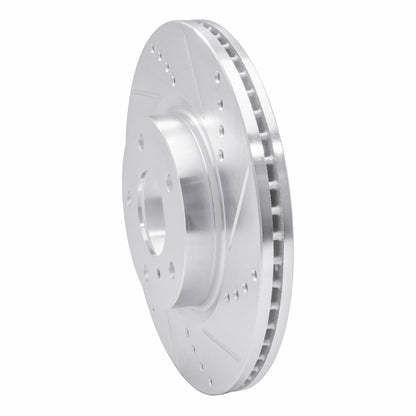 R1 Concepts R1 03-05 Infiniti G35 Front Right Drilled & Slotted Silver Brake Rotor