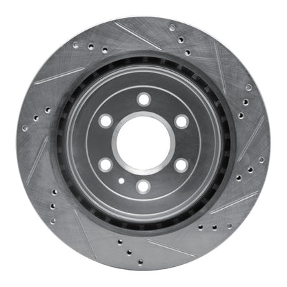 R1 Concepts R1 04-09 Cadillac SRX Rear Left Drilled & Slotted Silver Brake Rotor