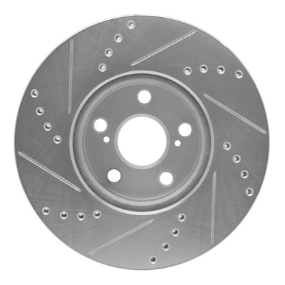 R1 Concepts R1 08-19 Pontiac Vibe Front Right Drilled & Slotted Silver Brake Rotor