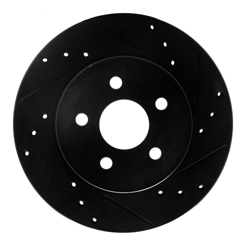 R1 Concepts R1 88-88 Pontiac Fiero Rear/Front Right Drilled & Slotted Black Brake Rotor