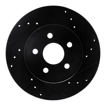 R1 Concepts R1 88-88 Pontiac Fiero Rear/Front Right Drilled & Slotted Black Brake Rotor