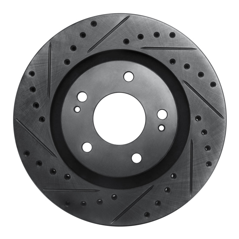R1 Concepts R1 05-22 Mitsubishi Outlander PHEV Front Left Drilled & Slotted Black Brake Rotor