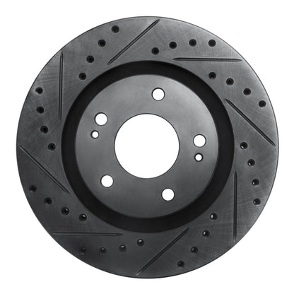 R1 Concepts R1 05-22 Mitsubishi Outlander PHEV Front Left Drilled & Slotted Black Brake Rotor