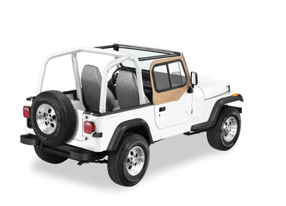 Bestop 97-06 Jeep Wrangler TJ Upper Door Sliders (Dark Tan Dual Sliding Window)