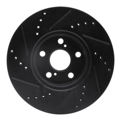 R1 Concepts R1 08-19 Pontiac Vibe Front Right Drilled & Slotted Black Brake Rotor