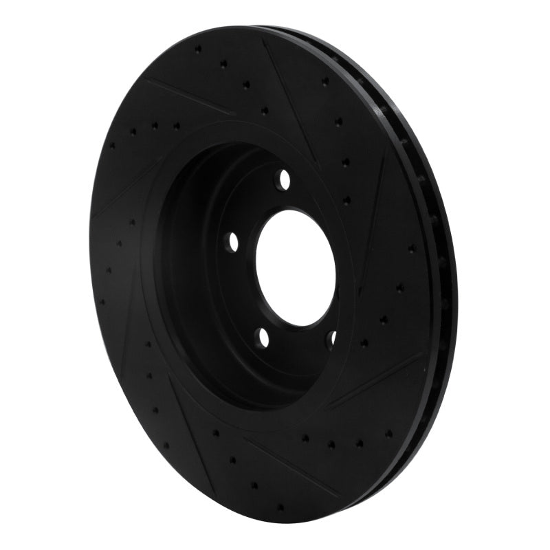R1 Concepts R1 01-08 BMW 330I Front Left Drilled & Slotted Black Brake Rotor