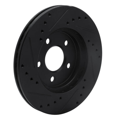 R1 Concepts R1 86-90 Chrysler Town & Country Front Right Drilled & Slotted Black Brake Rotor