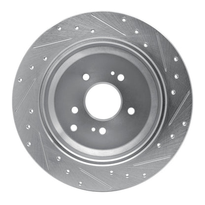 R1 Concepts R1 07-12 Hyundai Veracruz Rear Left Drilled & Slotted Silver Brake Rotor