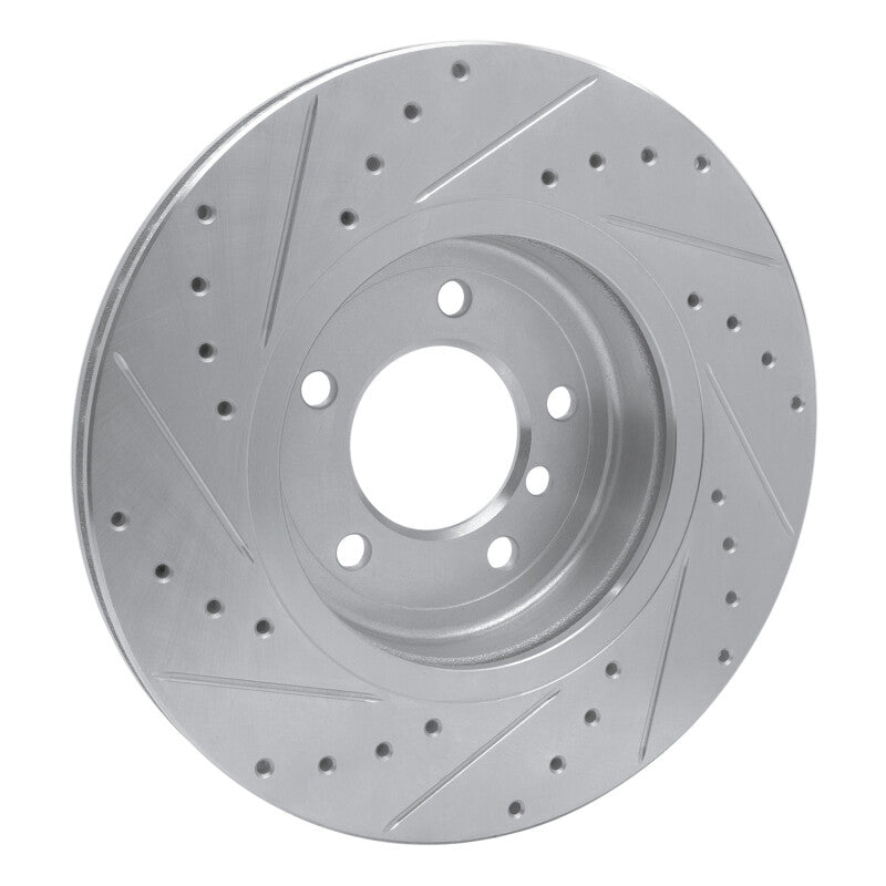R1 Concepts R1 01-08 BMW 330CI Front Right Drilled & Slotted Silver Brake Rotor