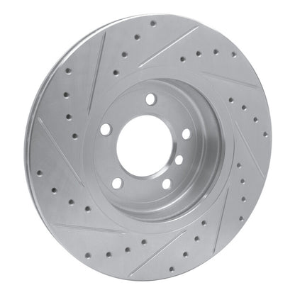 R1 Concepts R1 01-08 BMW 330CI Front Right Drilled & Slotted Silver Brake Rotor