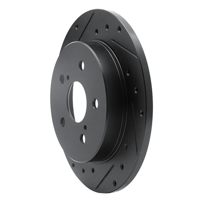 R1 Concepts R1 2015-2025 Lexus NX200T Rear Left Drilled & Slotted Black Brake Rotor