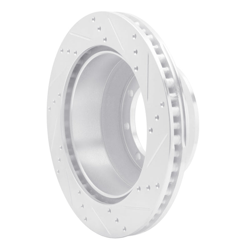 R1 Concepts R1 99-07 Ford E-350 Super Duty Rear Left Drilled & Slotted Silver Brake Rotor