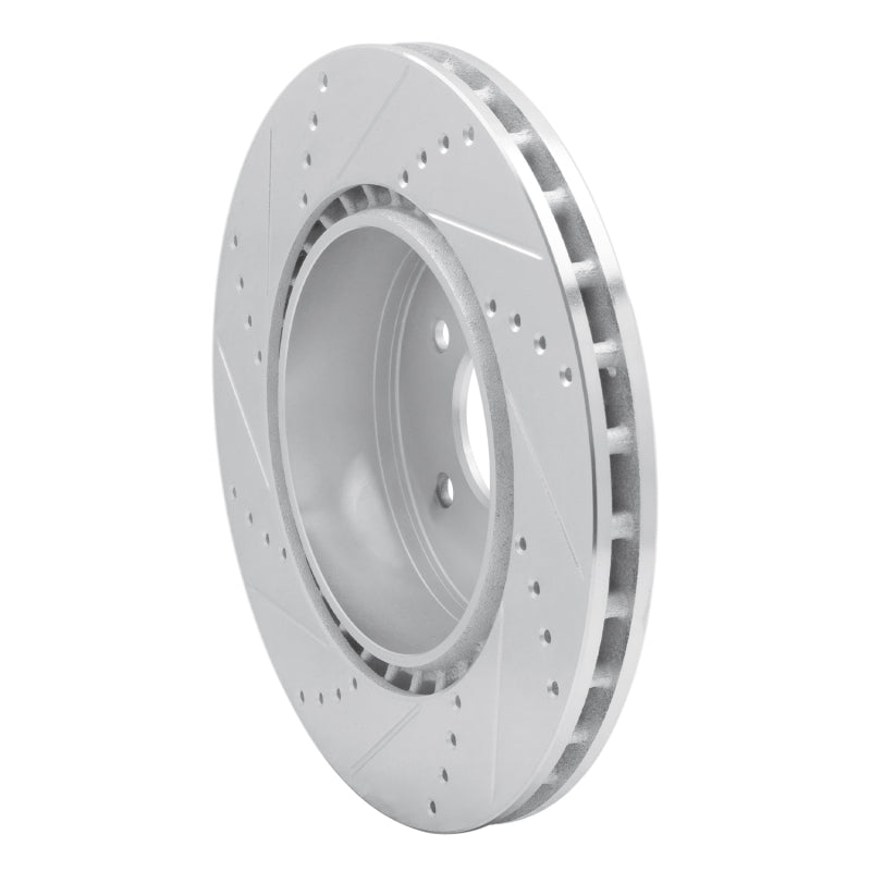 R1 Concepts R1 00-06 Jaguar XJR Rear Right Drilled & Slotted Silver Brake Rotor