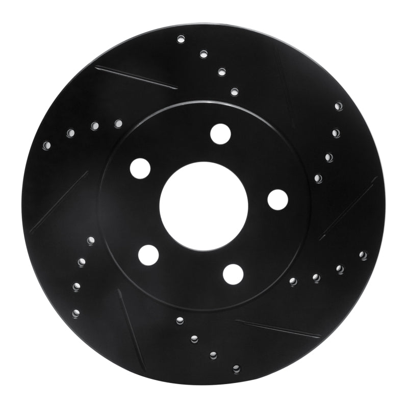 R1 Concepts R1 06-11 Chevrolet HHR Front Right Drilled & Slotted Black Brake Rotor