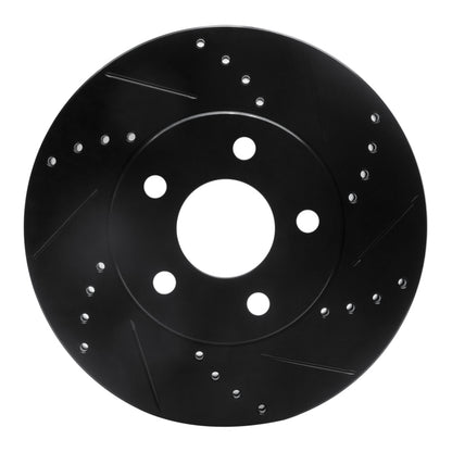 R1 Concepts R1 06-11 Chevrolet HHR Front Right Drilled & Slotted Black Brake Rotor