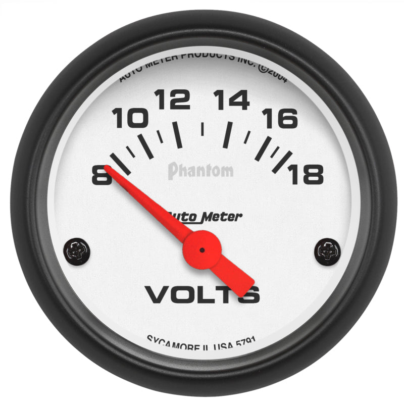 Autometer Phantom 52mm 8-18V Electronic Voltmeter Gauge