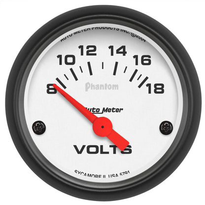 Autometer Phantom 52mm 8-18V Electronic Voltmeter Gauge