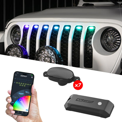 XKGLOW XK Glow XKmax Pre-Runner Style RGBW LED Grill Pods - 7pc
