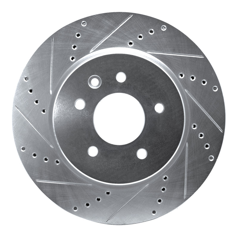 R1 Concepts R1 00-06 Jaguar XKR Rear Left Drilled & Slotted Silver Brake Rotor