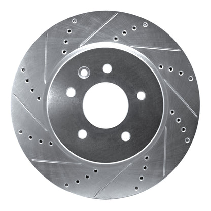 R1 Concepts R1 00-06 Jaguar XKR Rear Left Drilled & Slotted Silver Brake Rotor