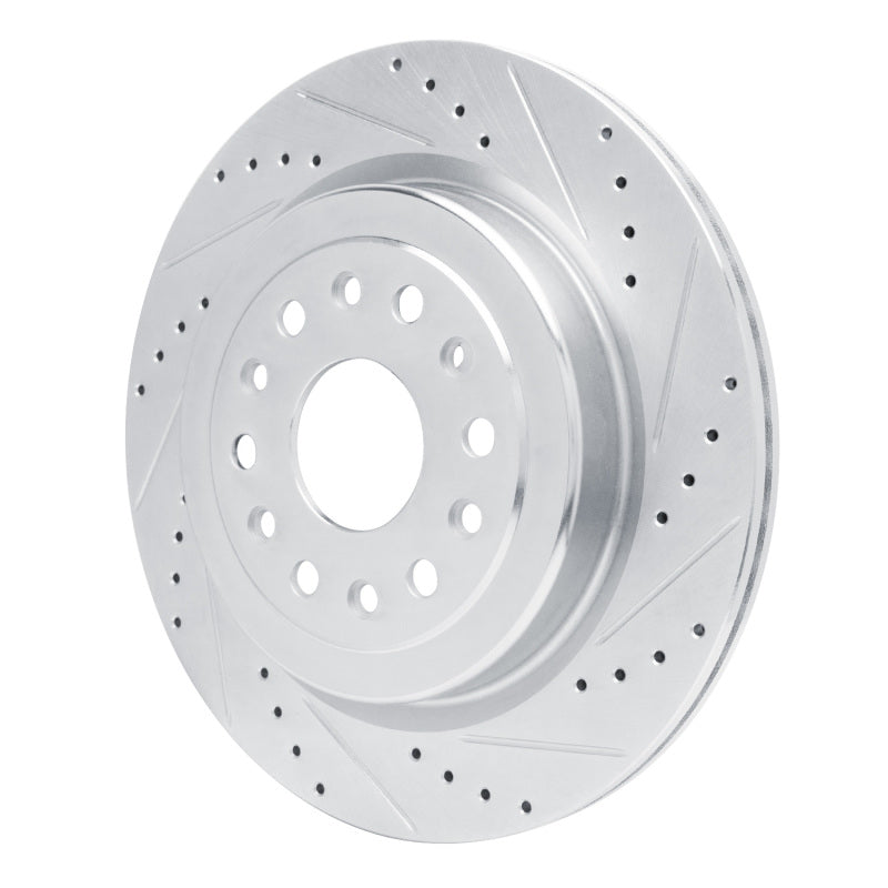 R1 Concepts R1 19-25 Ram 1500 Rear Right Drilled & Slotted Silver Brake Rotor