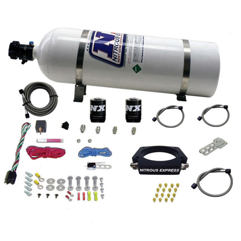 Nitrous Express GM LS 102mm Nitrous Plate Kit (50-400HP) w/15lb Bottle