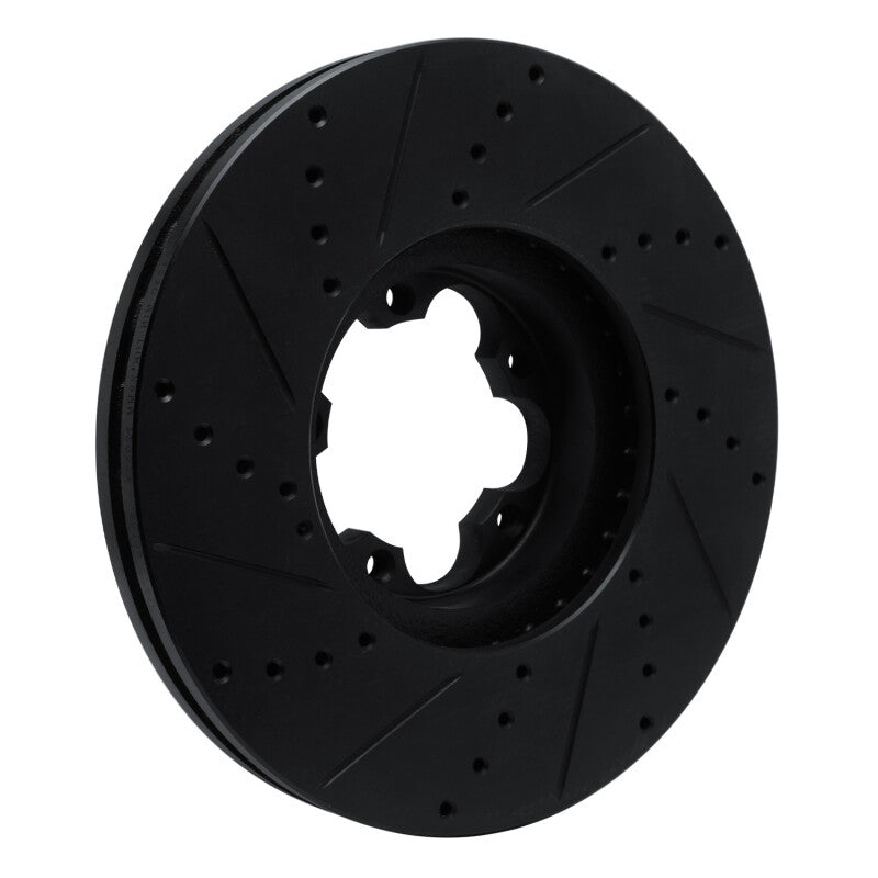R1 Concepts R1 15-25 Ford Transit-350 HD/DRW Front Right Drilled & Slotted Black Brake Rotor
