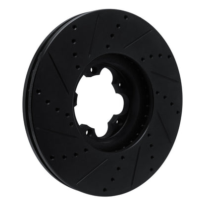 R1 Concepts R1 15-25 Ford Transit-350 HD/DRW Front Right Drilled & Slotted Black Brake Rotor