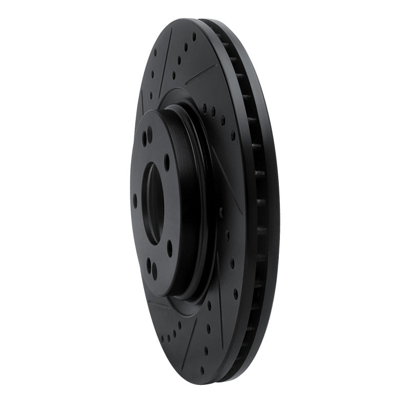 R1 Concepts R1 15-25 Hyundai Kona EV Front Left Drilled & Slotted Black Brake Rotor