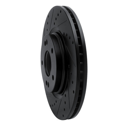 R1 Concepts R1 15-25 Hyundai Kona EV Front Left Drilled & Slotted Black Brake Rotor